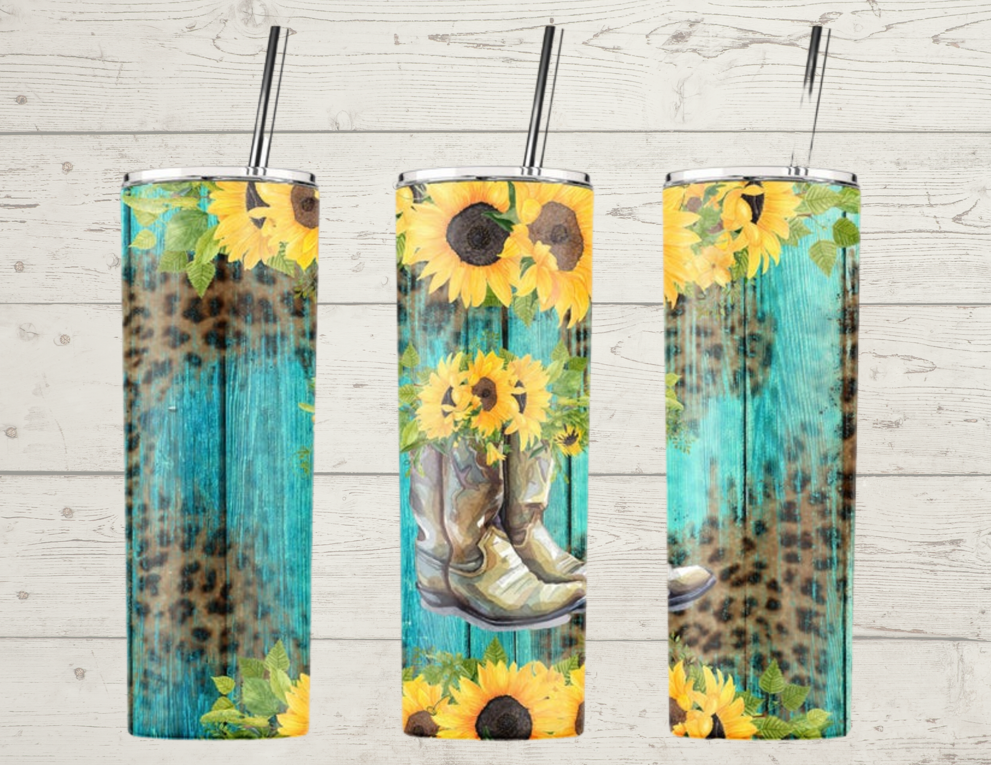 Sunflowers, Leopard, and Cowboys Boots