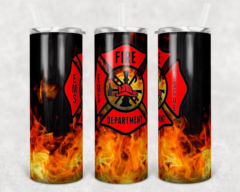 Fire Dept with Flames Tumbler