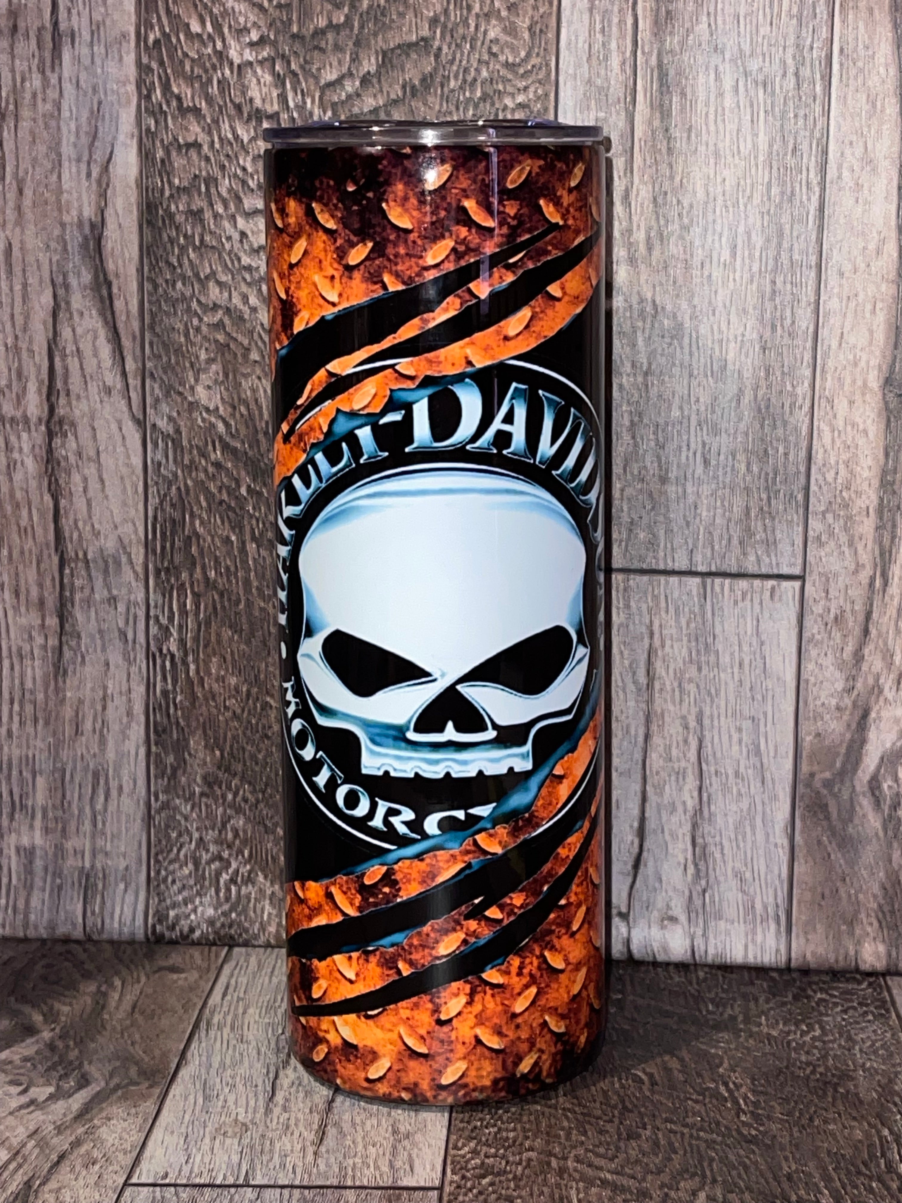 Orange Harley Davidson Tumbler